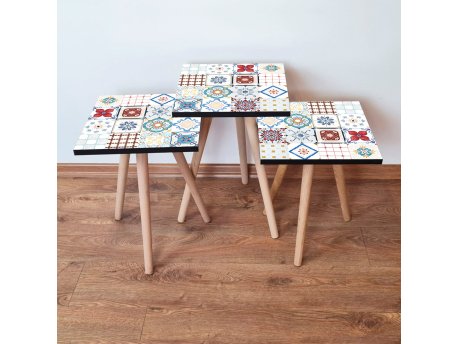 HANAH HOME Set 3 stočića 3Shp398 Multicolor