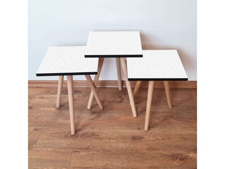 HANAH HOME Set 3 stočića 3Shp399 White