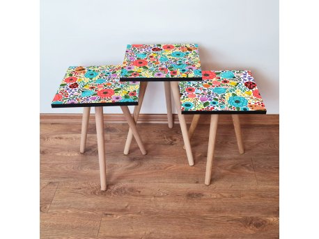 HANAH HOME Set 3 stočića 3Shp4 Multicolor