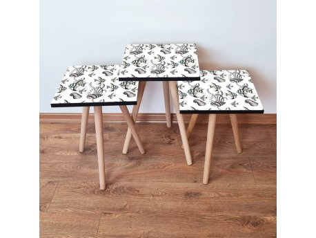 HANAH HOME Set 3 stočića 3Shp400 White
