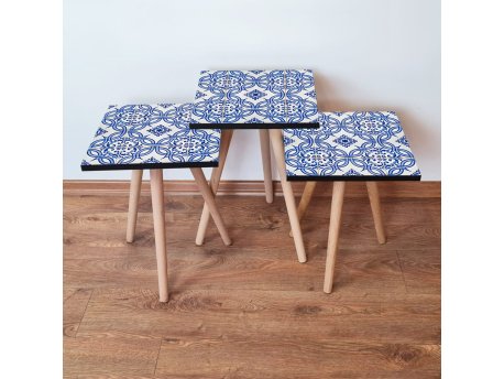 HANAH HOME Set 3 stočića 3Shp41 Navy Blue