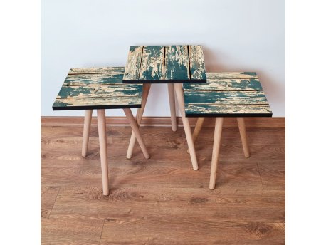HANAH HOME Set 3 stočića 3Shp5 Green