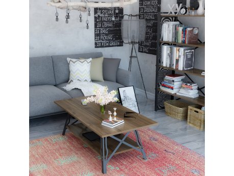 HANAH HOME Sto za kafu Tisra Walnut Black