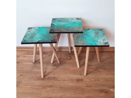 HANAH HOME Set 3 stočića 3Shp57 Blue