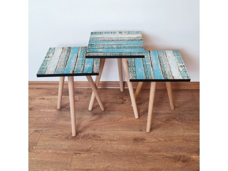 HANAH HOME Set 3 stočića 3Shp6 Blue