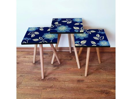 HANAH HOME Set 3 stočića 3Shp60 Navy Blue
