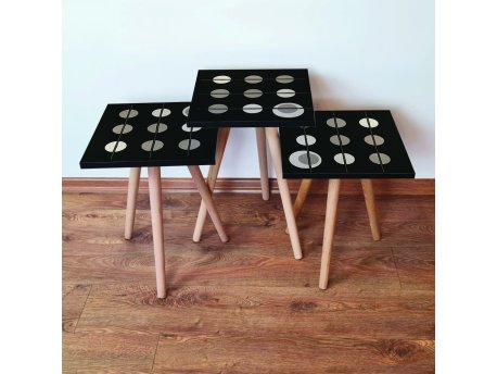 HANAH HOME Set 3 stočića 3Shp66 Black