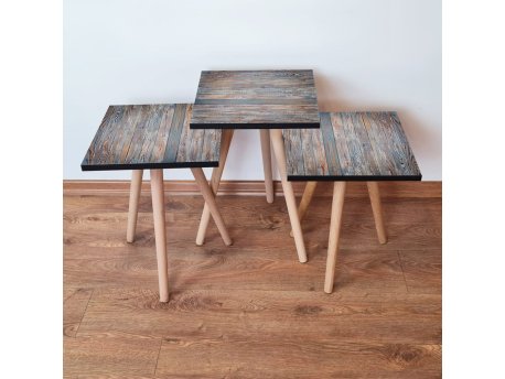 HANAH HOME Set 3 stočića 3Shp69 Grey