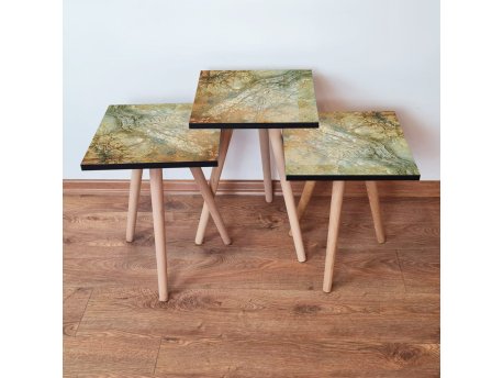 HANAH HOME Set 3 stočića 3Shp70 Green