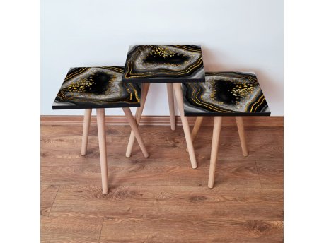 HANAH HOME Set 3 stočića 3Shp76 Black