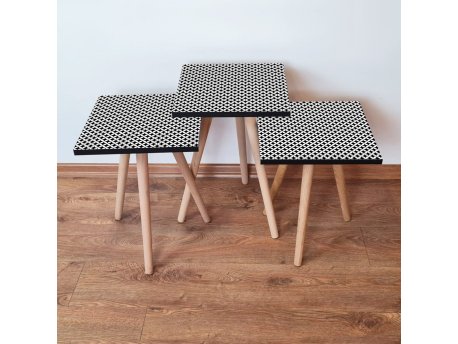 HANAH HOME Set 3 stočića 3Shp8 White
