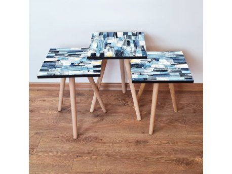HANAH HOME Set 3 stočića 3Shp82 Navy Blue
