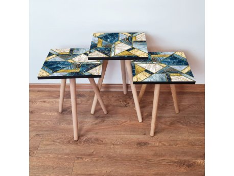 HANAH HOME Set 3 stočića 3Shp84 Navy Blue