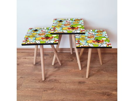 HANAH HOME Set 3 stočića 3Shp9 Multicolor