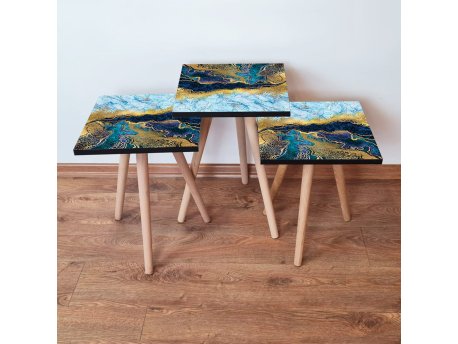 HANAH HOME Set 3 stočića 3Shp90 Navy Blue