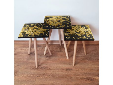 HANAH HOME Set 3 stočića 3Shp93 Black