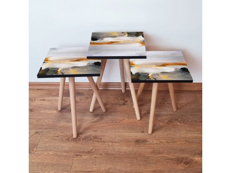 HANAH HOME Set 3 stočića 3Shp96 Black