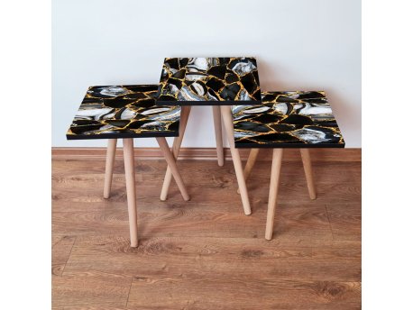 HANAH HOME Set 3 stočića 3Shp99 Black