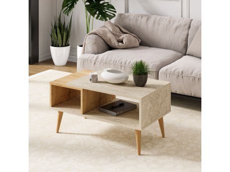 HANAH HOME Sto za kafu Austin Travetine Sapphire Hrast