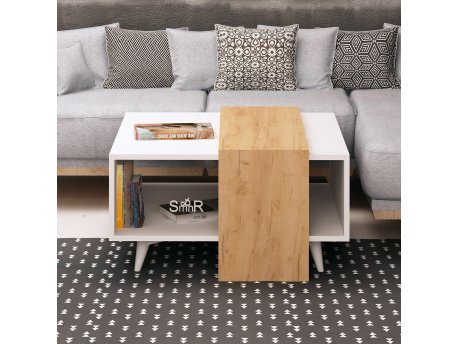 HANAH HOME Sto za kafu Dowel hrast - bela boja