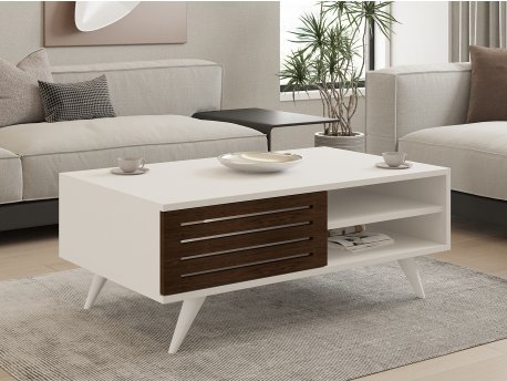 HANAH HOME Sto za kafu Grande Walnut White