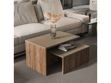 HANAH HOME Set 2 stočića Twins Taupe Oak