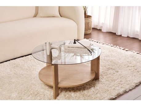 HANAH HOME Sto za kafu Clara Sapphire Hrast Fume