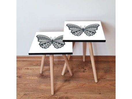 HANAH HOME Set 2 stočića 2Shp12 Black