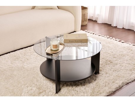 HANAH HOME Sto za kafu Clara Wood Black Fume