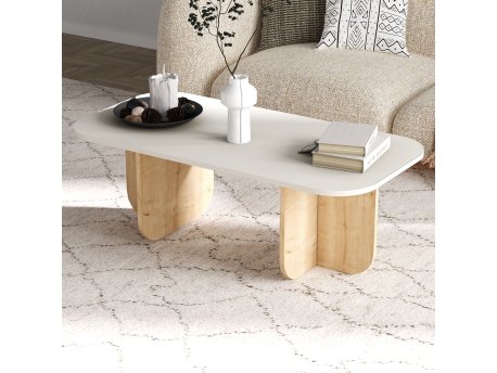 HANAH HOME Sto za kafu Becaj Sandstone Sapphire Hrast