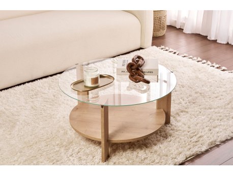HANAH HOME Sto za kafu Clara Sapphire Hrast Transparent