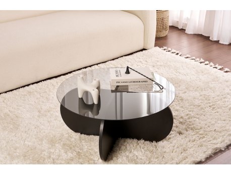 HANAH HOME Sto za kafu Aeris Wood Black Transparent