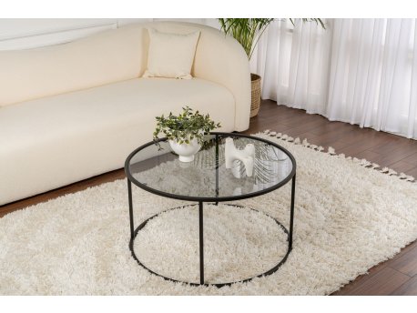HANAH HOME Sto za kafu Aurum 80 Black Grey