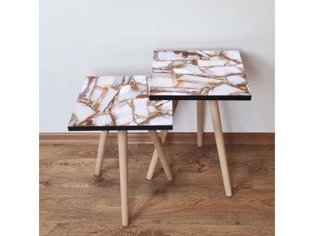 HANAH HOME Set 2 stočića 2Shp262 Brown