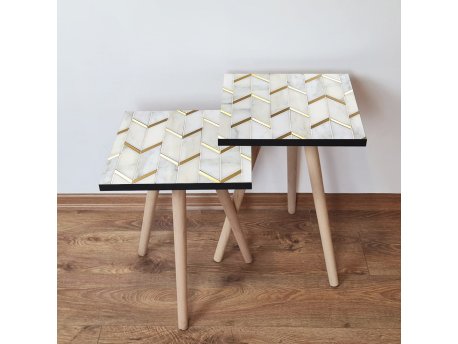 HANAH HOME Set 2 stočića 2Shp273 White