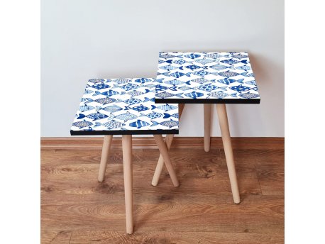 HANAH HOME Set 2 stočića 2Shp277 Navy Blue