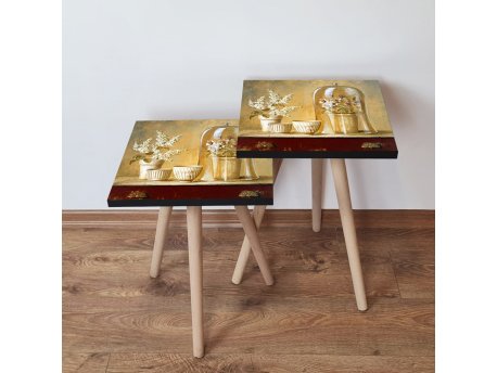 HANAH HOME Set 2 stočića 2Shp308 Cream