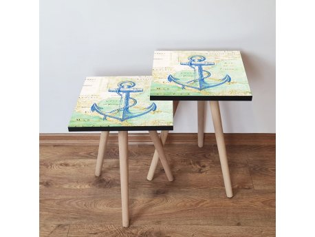 HANAH HOME Set 2 stočića 2Shp313 Navy Blue