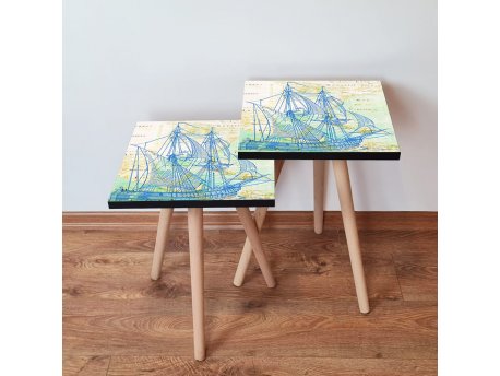 HANAH HOME Set 2 stočića 2Shp315 Navy Blue