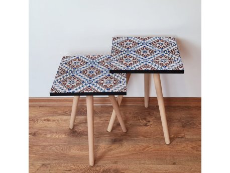 HANAH HOME Set 2 stočića 2Shp32 Navy Blue