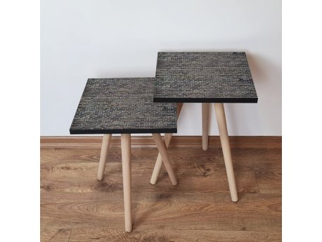 HANAH HOME Set 2 stočića 2Shp329 Anthracite