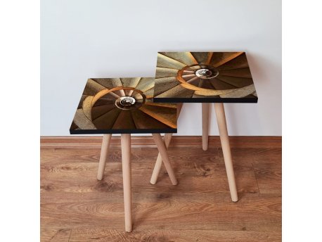 HANAH HOME Set 2 stočića 2Shp360 Brown