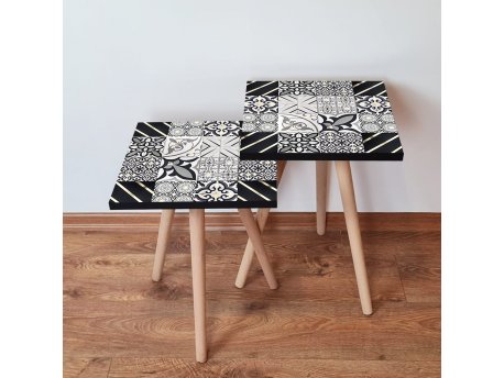 HANAH HOME Set 2 stočića 2Shp384 Black