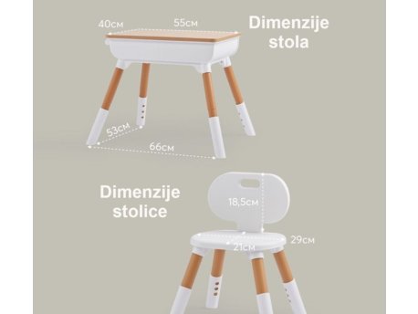 BBO SET DECIJI STO I STOLICA - NATUR