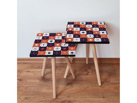 HANAH HOME Set 2 stočića 2Shp394 Navy Blue