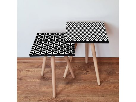 HANAH HOME Set 2 stočića 2Shp403 Black