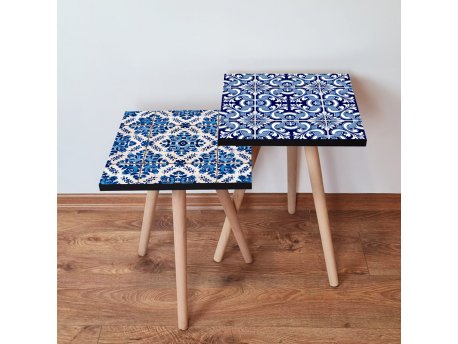 HANAH HOME Set 2 stočića 2Shp406 Navy Blue