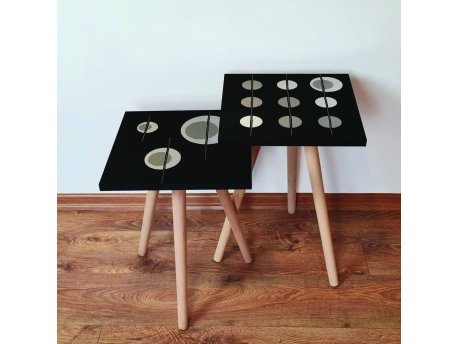 HANAH HOME Set 2 stočića 2Shp413 Black