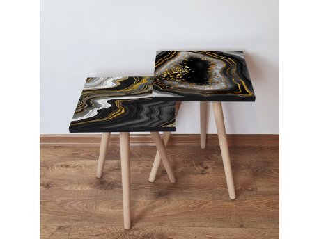 HANAH HOME Set 2 stočića 2Shp415 Black