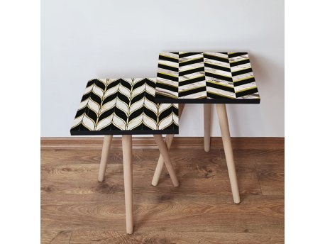 HANAH HOME Set 2 stočića 2Shp428 Black